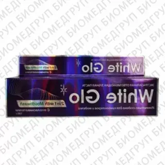 Зубная паста White Glo отбеливающая, 2 в 1 с ополаскивателем, 100 г.