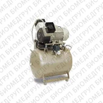 EKOM DK50 2V/50 S безмасляный компрессор для 2x стоматологических установок с кожухом, без осушителя, с ресивером 50 л