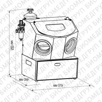 АСОЗ 1.1 ТУРБО  пескоструйный аппарат со струйным модулем МС 4.3 Б и встроенным ситом