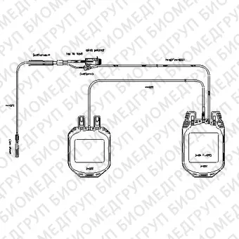 Мешок для крови сдвоенный, CPDA1, 350/300 с 2мя дополнительными опциями